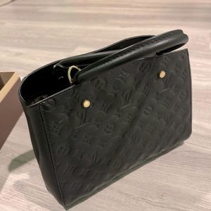 Authentic Louis Vuitton Empreinte Montaigne GM Black LV Purse